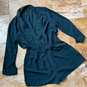 Forever 21 cross front blazer style forest green romper